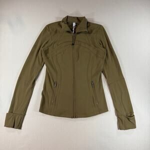 Lululemon Define Jacket Size 8 Olive Green Brown Full Zip Activewear